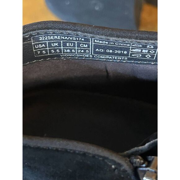 Vionic Womens Black Suede Ankle Bootie Low Block Heel Side Zip Size 7.5 - Picture 9 of 10